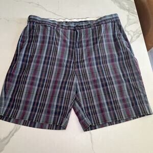 Ralph Lauren Polo Madras Multicolor Plaid Casual Chino Bermuda Shorts Mens sz 40